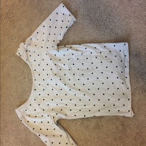 Black And White Polka Dot Crop Top